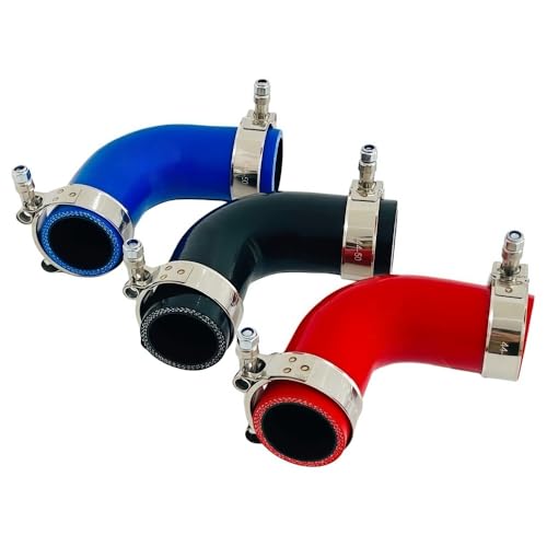 2” ID 90 Degree Elbow Silicone Coupler Hose with Clamps Blue - color: Blue, size: 2" (51mm)