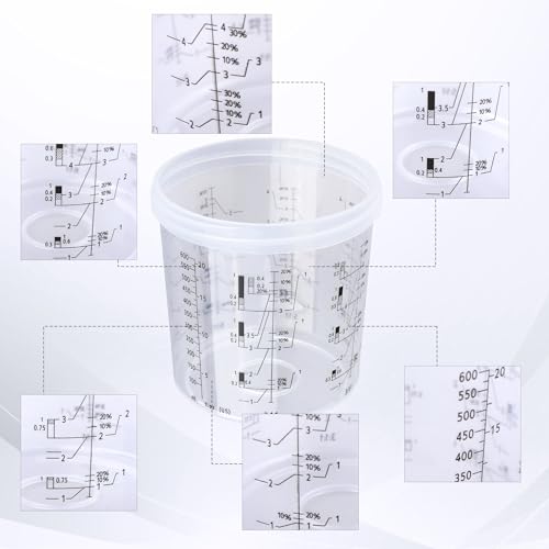 Disposable Paint Gun Cup, HVLP Paint Sprayer Gun Mixing Cups - size: 20 ounce