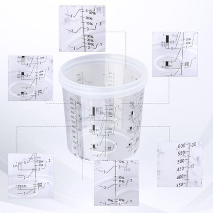 Disposable Paint Gun Cup, HVLP Paint Sprayer Gun Mixing Cups - size: 20 ounce