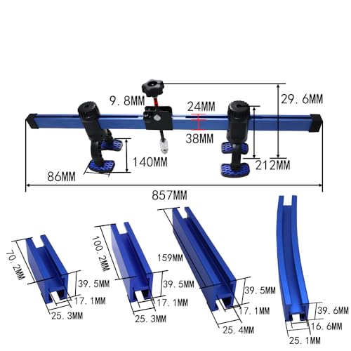 Dent Pull Lever Bar Kit with Adapters, 857mm Car Body Repair Bridge Lifter - size: 857mm