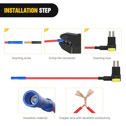 Nilight 10 Pack Micro2 Car Add a Circuit ATR Blade Fuse Tap Adapter - color: 10Pcs Micro2