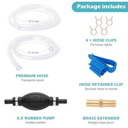 Gas Siphon Hose Pump, Hand Fuel/Water Transfer pump