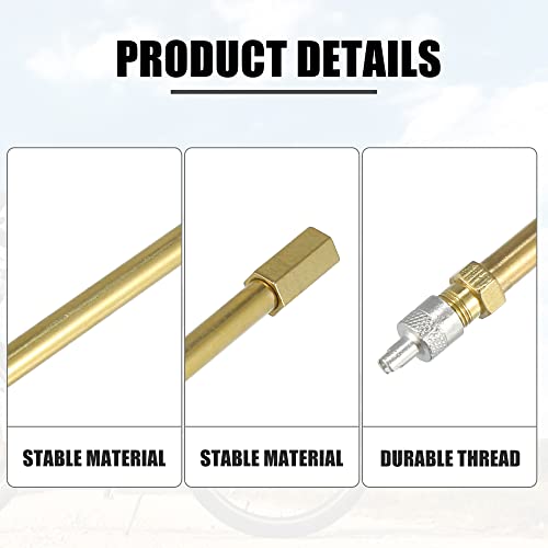 X AUTOHAUX 2pcs 100mm/3.94" Long Brass Auto Tire Valve Extension Adaptor Air Tyre Stem Extender Inflation Stright Bore for Car Truck Motorcycle Bike Scooter - size: 100mm