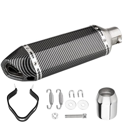 Motorcycle Slip-On Muffler 1.5-2" 38-51mm w/DB Killer - color: Carbon Fiber Pattern