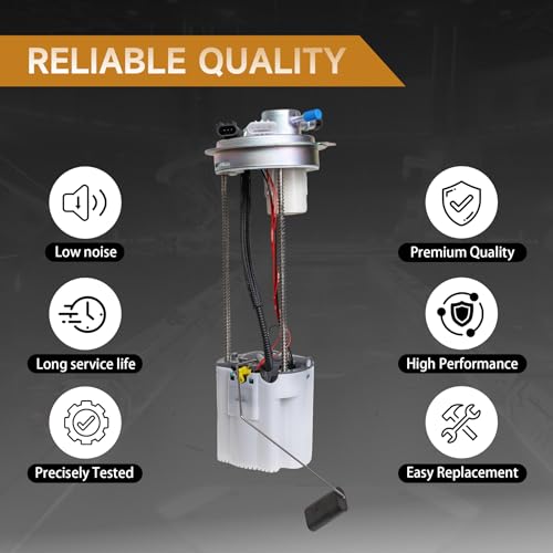 Fuel Pump Compatible with GMC Sierra 1500 2010-2013, Chevy Silverado 1500 2010-2013 V8 4.8L 5.3L 6.2L Replace E4005M FG1057 with Pressure Sensor and Seal Ring - color: E4005M