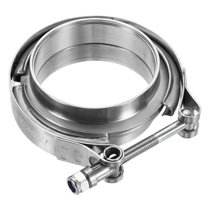 HARFINGTON V Band Clamp with Flange, 304 Stainless Steel, 3.25 Inch, Silver - size: 3.25 Inch