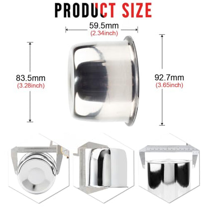 Rtrhinotuning Stainless Steel Push Through Center Caps 3.31" for Trailer Truck Rv Wheel Rims Chrome Trailer Hub Cap 2.34" Hight 4 PCS Wheel Center Caps - color: Chrome, size: 3.31" Center Hole, 2.34" Height