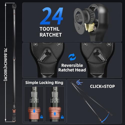 Torque Wrench 1-Inch Drive Dual Range Scales 200-1500ft.lb/271.0-2032.5Nm - size: 1" 200-1500FT.LB