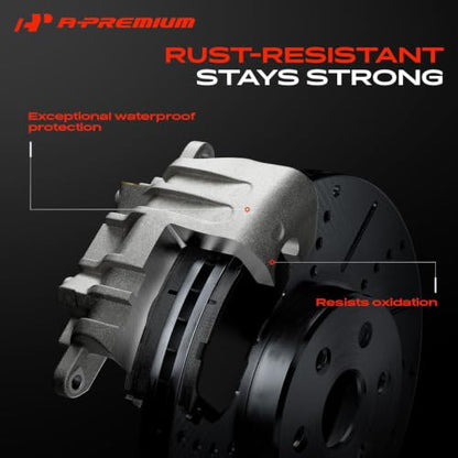 A-Premium Front Left and Right Side Disc Brake Calipers without Bracket - style: Front Driver and Passenger