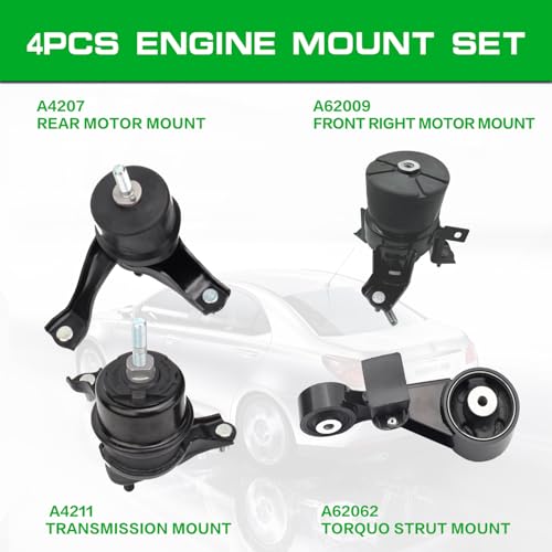 Engine Motor and Transmission Mount Kit Compatible with 2010-2011 Camry - size: 2010-2011 Camry 2.5L