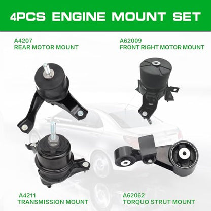 Engine Motor and Transmission Mount Kit Compatible with 2010-2011 Camry - size: 2010-2011 Camry 2.5L