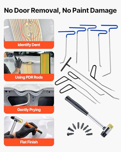 VEVOR Dent Puller Kit, 116 PCS Paintless Dent Repair Kit with Remover Tools, Golden Lifter & Glue Tabs for Car Dents, Door Ding Repair - size: 116PCS