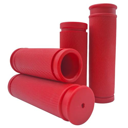 4Pcs Bike Handlebar Grips, 85mm 105mm TPR Rubber Short Grips Fit Twist Shift and Revoshift - color: Red