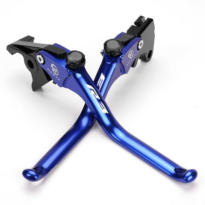 MOWOK Fit for Yamaha R3 YZFR3 Adjustable Brake Clutch Levers - color: Blue
