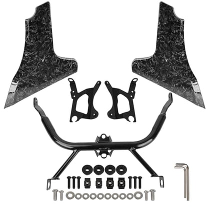 Motorcycle Side Fairing Panel Bracket Kit for Harley Touring CVO Road Glide ST FLTRXSTSE 2024 FLTRXSE 2023, Unpainted/Bright Black Spoilers Cover Support Accessories - size: Forge Carbon