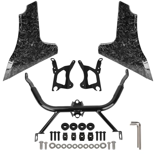 Motorcycle Side Fairing Panel Bracket Kit for Harley Touring CVO Road Glide ST FLTRXSTSE 2024 FLTRXSE 2023, Unpainted/Bright Black Spoilers Cover Support Accessories - size: Forge Carbon