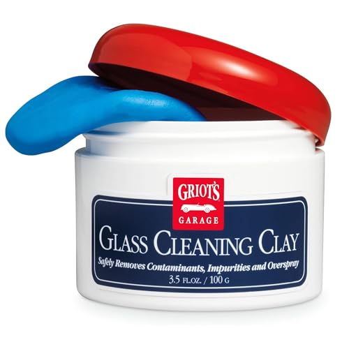 Griot's Garage Glass Cleaning Clay for Car Window, Windshield, Shower Door, Stone, Ceramic Tiles, Removes Oil, Tar, Grease, Water Spots, and More 11049, 3.5oz, Blue - size: 3.5 Ounce (Pack of 1)