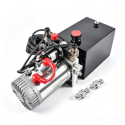 12V Hydraulic Power Unit Pump, 4 Quart Double Acting - color: Double Acting, size: 4 Quart
