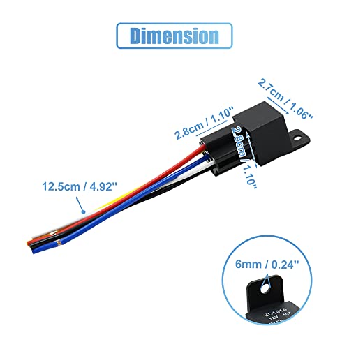 uxcell for JD-1914 5pcs DC 12V 40A Universal Car Relay Switch