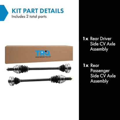 TRQ Rear Driver & Passenger Side CV Axle Assembly Set - style: CSA33044
