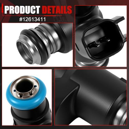 12613411 Fuel Injectors Set of 8 Compatible with 2010-2013 Sierra 1500 4.8L - color: F-12613411