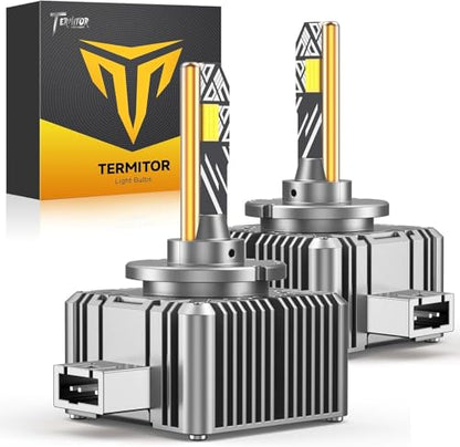 Termitor D1S Bulbs, 6000K Cool White 60000LM High Brightness, IP68 Waterproof Xenon Bulb, 3-Minute Plug N Play, Direct Replacement for 66144 66140 85140 85415, Pack of 2 - color: D1S