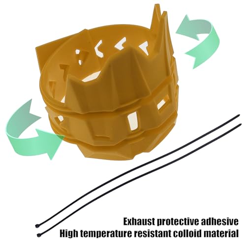 Motorcycle Universal Exhaust Heat Shield Cover Muffler Pipe Guard Leg Anti Hot Silencer Guard Anti-scalding Protector Ring For Muffler Tailpipe（Yellow） - color: Yellow