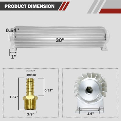 30'' Aluminum Finned Transmission Oil Coolers Single Pass - color: Single Pass, size: 30''