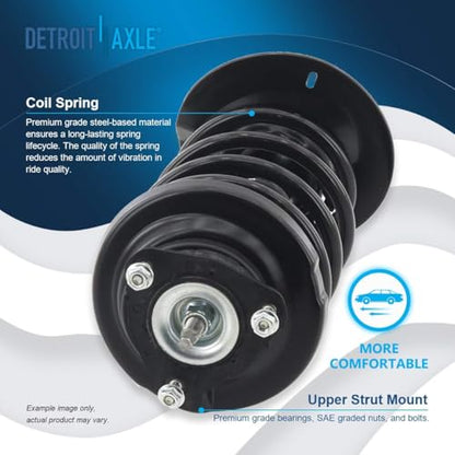 Detroit Axle - Front Steering Knuckles & Wheel Hub Bearing Struts w/Coil - size: 6AQU47692/ strut shock sway kit
