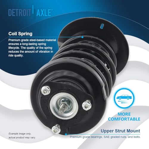 Detroit Axle - Front Steering Knuckles & Wheel Hub Bearing Struts w/Coil - size: 6AQU47692/ strut shock sway kit