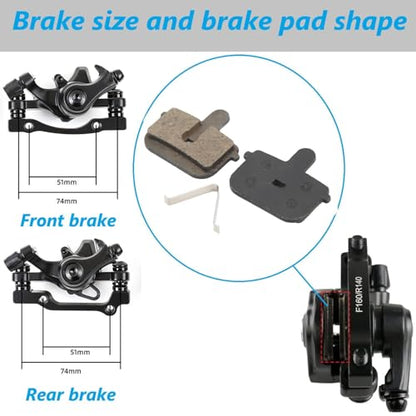 Bike Disc Brake Kit With Front and Rear Caliper、160mm Bike Rotor - color: Black-2