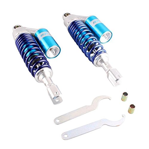 320mm Pair Rear Motorcycle Shock Absorbers Suspension Eye to Clevis Universal for Kawasaki Honda Yamaha Suzuki Blue - color: 320mm Blue