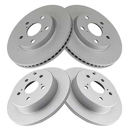 TRQ Front and Rear Brake Rotor Set G Coated - style: BRA15434
