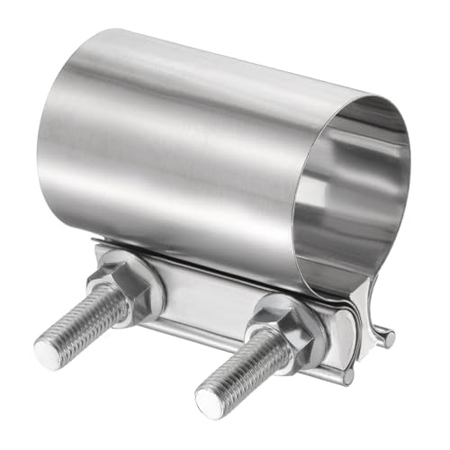 HARFINGTON Exhaust Clamp 2.09" Stainless Steel Lap Joint Band Clamp Exhaust Pipes Connection with M10x55.5 Screws for Car Muffler Elbow Pipes - size: 2.09 inch