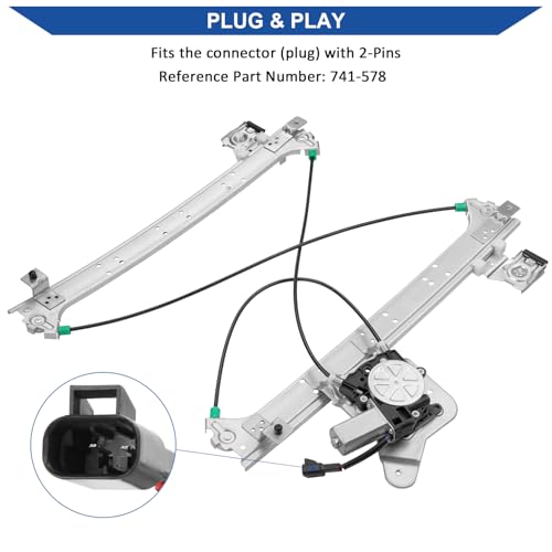 Obaee 741-578 Rear Driver Side Power Window Regulator with Motor Assembly Compatible with 2000-2007 Chevy Silverado/Tahoe/Suburban/Avalanche 1500 2500 3500, Cadillac Escalade, GMC Yukon XL/Sierra - size: Rear Left Driver Side