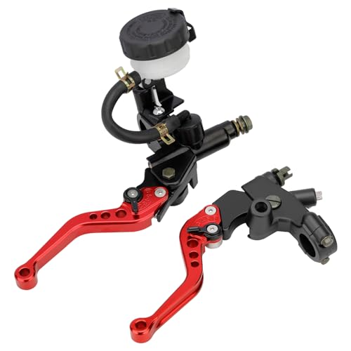 7/8" 22mm Motorcycle Brake Clutch Lever Master Cylinder Reservoir - color: Red