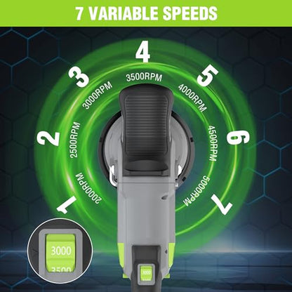 WORKPRO 20V Cordless Car Buffer Polisher Kit with 4.0Ah Battery, 7-Speed