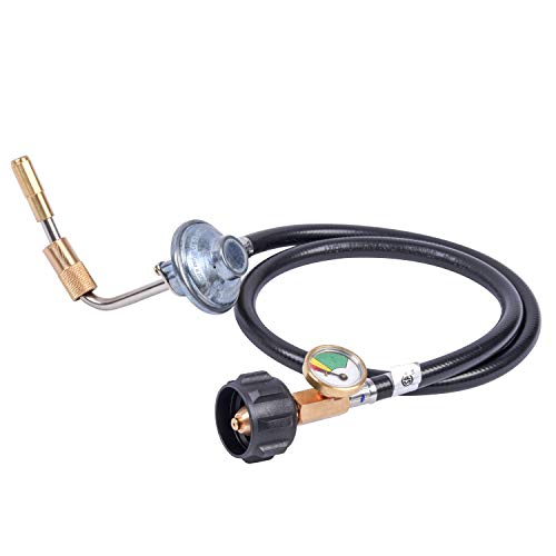 GasSaf 3 FT Propane Adapter Hose with Regulator 1 lb to 20 lb Converter - size: Upgrade 3 Feet