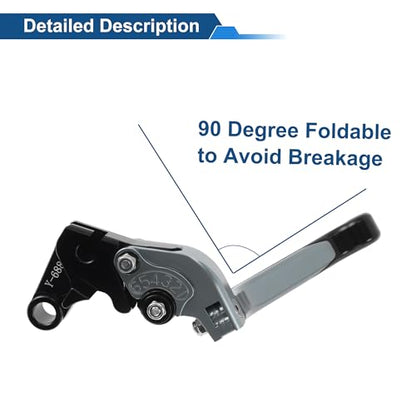 YZF-R7 Brake Clutch Levers for Yamaha 21-25 6 Position - color: Titanium Handle Black End