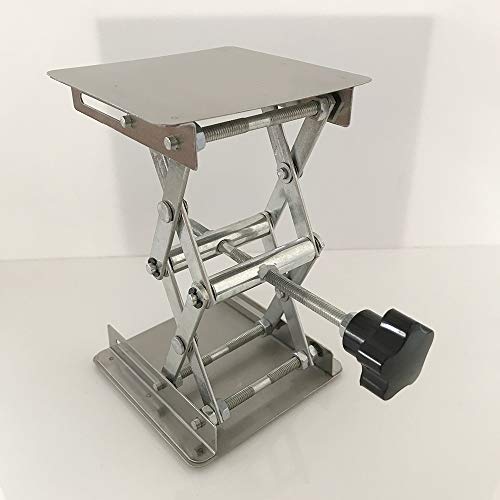 LabZhang 4" x4" Stainless Steel Lab Jack Scissor Stand Platform Lab Lift - size: 4X4