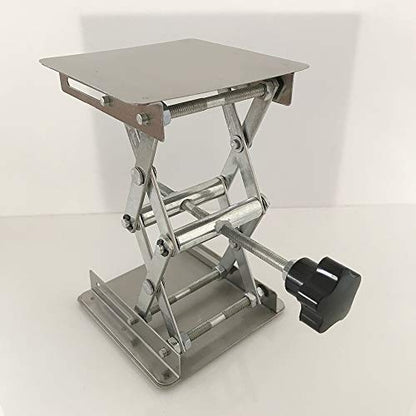 LabZhang 4" x4" Stainless Steel Lab Jack Scissor Stand Platform Lab Lift - size: 4X4