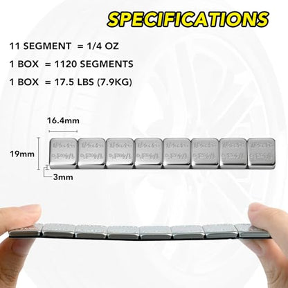 1/4oz, Adhesive Stick on Wheel Weights,1120pcs, 17.5lb, Silver - size: 1120PCS Silver
