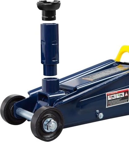 Big RED AT83006UR Torin Hydraulic Trolley Service/Floor Jack with Extra Saddle (Fits: SUVs and Extended Height Trucks), 3 Ton (6,000 lb), Blue/Silver - size: 3t