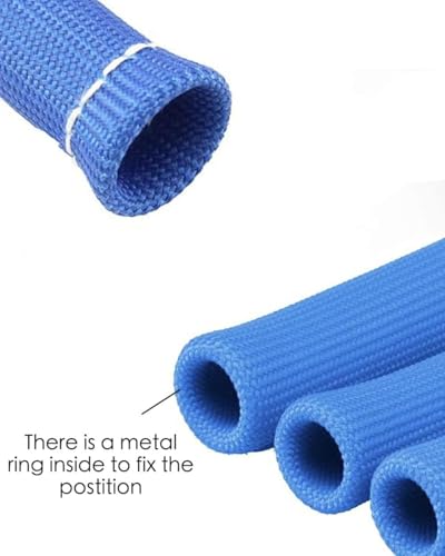 Spark Plug Wire Heat Shield Spark Plug Wire Heat Shield Sleeve Spark Plug Boot Protector Boots Wrap for SBC BBC 350 454 8PCS Plug Wire Covers - 2500F High Temp Protection (Blue) - color: Blue