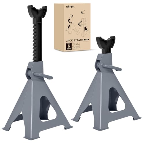 Nilight 6-Ton Jack Stands, 12,000 lb Capacity, Adjustable Height, 1 Pair - size: 6T