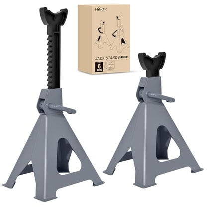 Nilight 6-Ton Jack Stands, 12,000 lb Capacity, Adjustable Height, 1 Pair - size: 6T