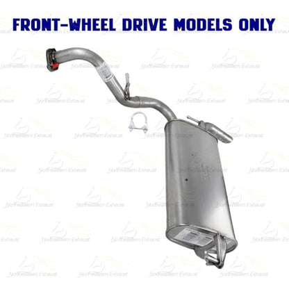 Exhaust Muffler Assembly Compatible with Pontiac Vibe 2009-2010 2.4L FWD | Stainless Steel | Northeastern Exhaust | Includes Gasket, Clamp, Bolt Kit | Direct-Fit Replacement