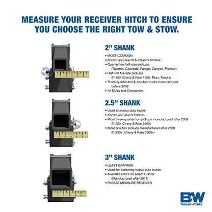 B&W Trailer Hitches B&W MultiPro Tow & Stow - Fits 2.5" Receiver, Tri-Ball (1-7/8" x 2" x 2-5/16") 18,000 GTW - TS20067BMP