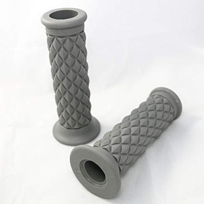 Yibid Motorcycle Hand Grips, Soft Rubber Handlebar Throttle Thruster Grip Replacement Replacement for 7/8(22mm) Handle Bar Motorized (Gray Grips) - color: Gray Grips
