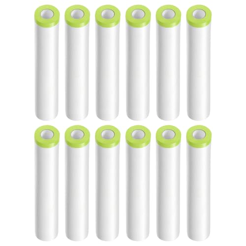 HARFINGTON 12 Rolls Pre-Taped Masking Film 70.9" x65.6ft Tape and Drape Painters Plastic Drop Cloth Film with Tape Plastic Sheeting for Automotive Painting Covering, Green - color: Green, size: 70.9"x65.6ft
